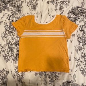 Me to We Yellow Striped Crop Top